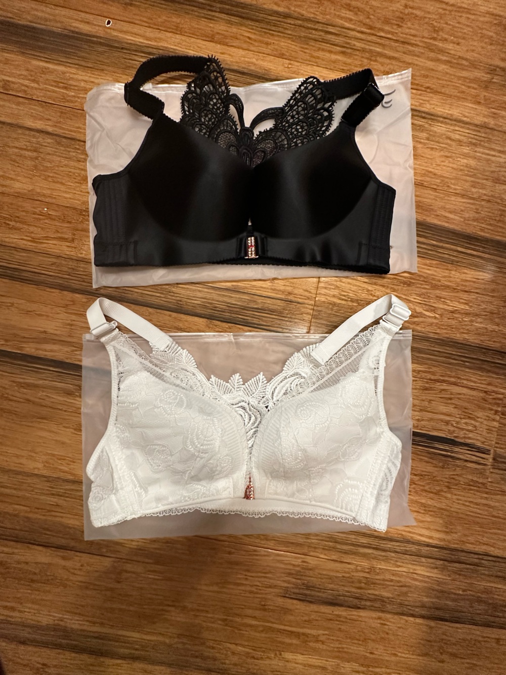 Floral Secret 2 pack Lace Overlay Bra - roses and butterfly back
